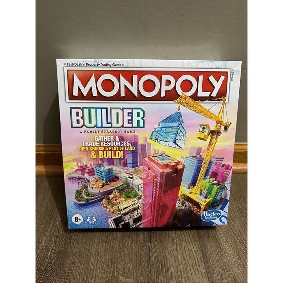 Monopoly Builder Board Game Strategy Game Stack buildings builder's blocks NEW - Picture 1 of 6